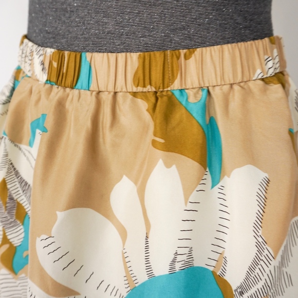 ANTHRO ODILLE Languid Silk Floral Mini Skirt 0624 - Picture 6 of 7